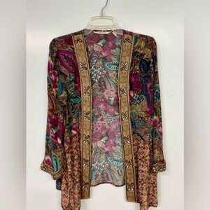 SOFT SURROUNDINGS Floral Multicolor Beaded Ambrosia Topper Size XS